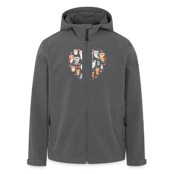 Süße Eule Mit Herz Für Eulenliebhaber - Recycelte Männer Softshell-Jacke von Stanley/Stella - Anthrazit - Vorne - AI Model Male 185 light (185cm)