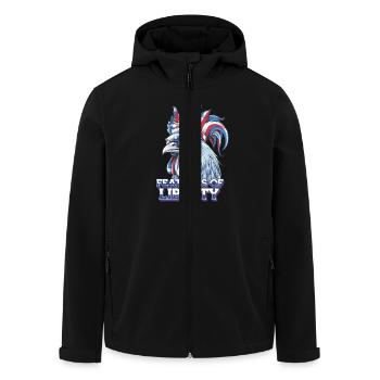 Liberty Rooster Feathers of America Freiheit - Recycelte Männer Softshell-Jacke von Stanley/Stella - Schwarz - Vorne - AI Model Male 185 light (185cm)