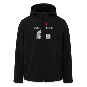 I Love Barcelona Spanien Cool Heart Flagge Kolosseum - Recycelte Männer Softshell-Jacke von Stanley/Stella - Schwarz - Vorne - AI Model Male 185 light (185cm)