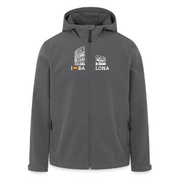 I love Barcelona Cool Spain Lover Heart Flag Wortspiel - Recycelte Männer Softshell-Jacke von Stanley/Stella - Anthrazit - Vorne - AI Model Male 185 light (185cm)