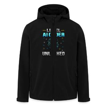 Level KI-Programmierer freigeschaltet - Recycelte Männer Softshell-Jacke von Stanley/Stella - Schwarz - Vorne - AI Model Male 185 light (185cm)