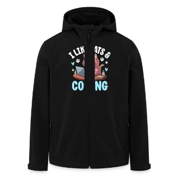 J’aime les chats et le design de nerd du codage - Veste softshell homme en polyester recyclé Stanley/Stella - noir - Devant - AI Model Male 185 light (185cm)