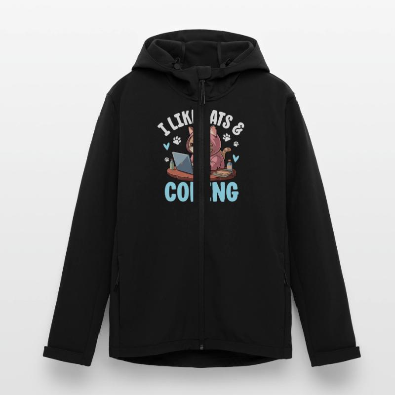 J’aime les chats et le design de nerd du codage Veste softshell homme en polyester recyclé Stanley/Stella