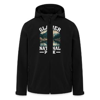 Conception de la nature du parc national des Glaciers - Veste softshell homme en polyester recyclé Stanley/Stella - noir - Devant - AI Model Male 185 light (185cm)