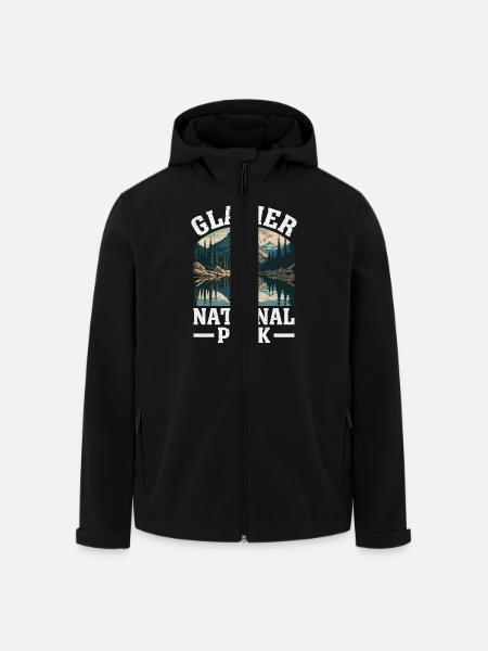 Glacier National Park Nature Design - Men’s Recycled Softshell Jacket by Stanley/Stella - black