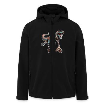 Tretroller E-Scooter E-Roller T Rex Dino Scooter - Recycelte Männer Softshell-Jacke von Stanley/Stella - Schwarz - Vorne - AI Model Male 185 light (185cm)