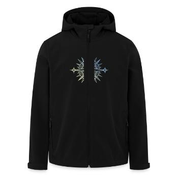 Compass icon - Men’s Recycled Softshell Jacket by Stanley/Stella - black - Front - AI Model Male 185 light (185cm)