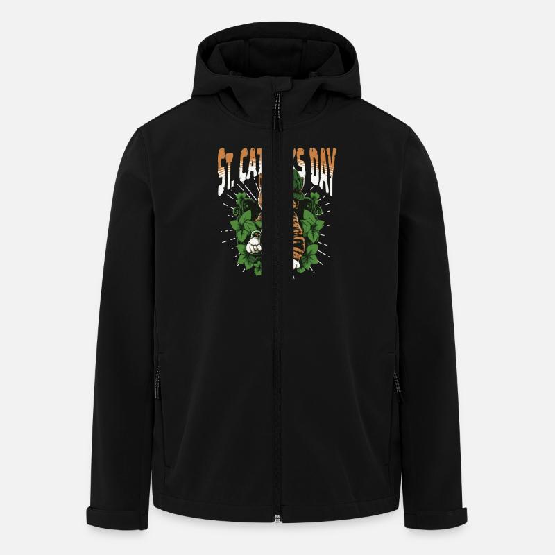 Drôle de Saint-Patrick Boire - Veste softshell homme en polyester recyclé Stanley/Stella - noir