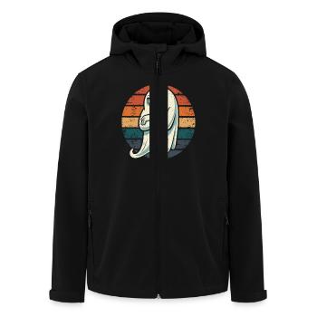 Motif d’Halloween Grumpy Ghost pour votre plaisir - Veste softshell homme en polyester recyclé Stanley/Stella - noir - Devant - AI Model Male 185 light (185cm)