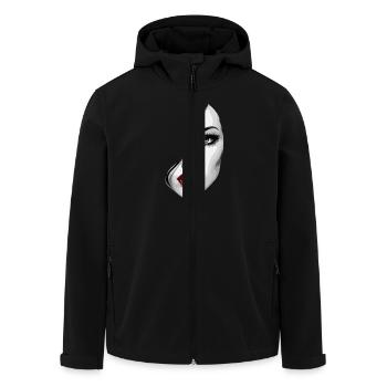 Schöne Frauenface Ästhetik Kunst mit Roten Lippen - Recycelte Männer Softshell-Jacke von Stanley/Stella - Schwarz - Vorne - AI Model Male 185 light (185cm)