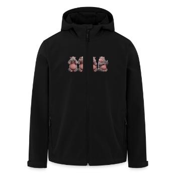 Vier Nilpferde Lustige Darstellung Mit - Recycelte Männer Softshell-Jacke von Stanley/Stella - Schwarz - Vorne - AI Model Male 185 light (185cm)