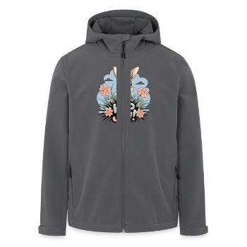 Hop Joy Bunny Easter Cute Fun for Everyone - Men’s Recycled Softshell Jacket by Stanley/Stella - anthracite - Front - AI Model Male 185 light (185cm)