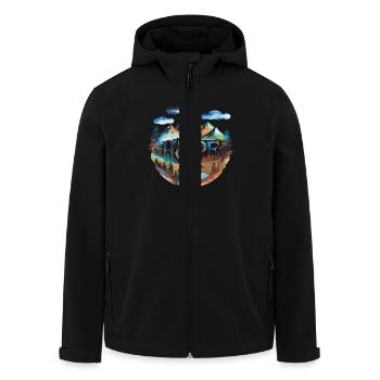 Hoffnung Auf Den Wanderwegen In Der Landschaft - Recycelte Männer Softshell-Jacke von Stanley/Stella - Schwarz - Vorne - AI Model Male 185 light (185cm)