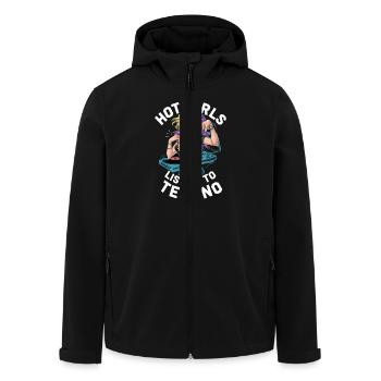Girls Who Love To Listen To Techno Music And - Men’s Recycled Softshell Jacket by Stanley/Stella - black - Front - AI Model Male 185 light (185cm)