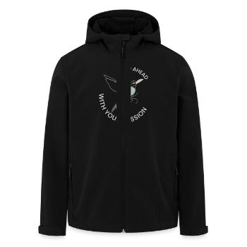 Inspirierendes Kolibri-Design Inspirational - Recycelte Männer Softshell-Jacke von Stanley/Stella - Schwarz - Vorne - AI Model Male 185 light (185cm)