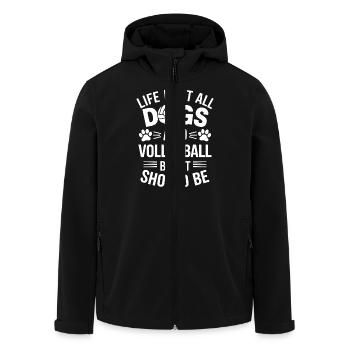 Volleyball Spruch Hunde Lustig Volleyball Geschenk - Recycelte Männer Softshell-Jacke von Stanley/Stella - Schwarz - Vorne - AI Model Male 185 light (185cm)