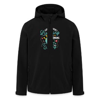 I Was Thinking About Quilting Quilter Quilting - Men’s Recycled Softshell Jacket by Stanley/Stella - black - Front - AI Model Male 185 light (185cm)