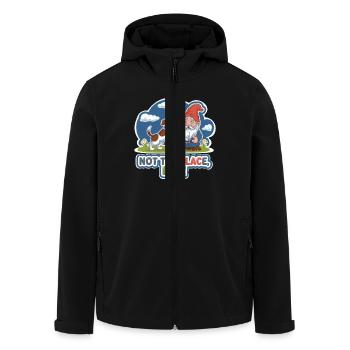 CUTE DOGS, NOT THE PLACE BRO - Men’s Recycled Softshell Jacket by Stanley/Stella - black - Front - AI Model Male 185 light (185cm)