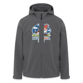 SÜSSE HUNDE, NICHT DER ORT, BRUDER - Recycelte Männer Softshell-Jacke von Stanley/Stella - Anthrazit - Vorne - AI Model Male 185 light (185cm)