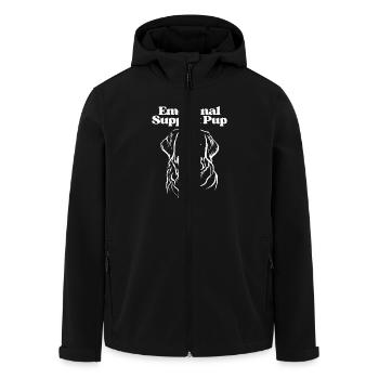Emotional Support Pup - Men’s Recycled Softshell Jacket by Stanley/Stella - black - Front - AI Model Male 185 light (185cm)
