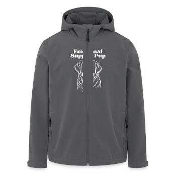 Emotional Support Pup - Men’s Recycled Softshell Jacket by Stanley/Stella - anthracite - Front - AI Model Male 185 light (185cm)