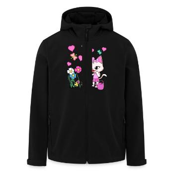 Cat Cats Child Children Baby - Men’s Recycled Softshell Jacket by Stanley/Stella - black - Front - AI Model Male 185 light (185cm)