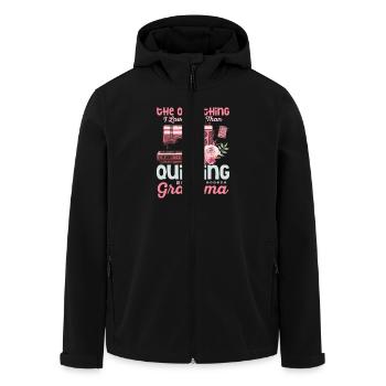The Only Thing I Love More Than Quilting Sewing Qu - Men’s Recycled Softshell Jacket by Stanley/Stella - black - Front - AI Model Male 185 light (185cm)