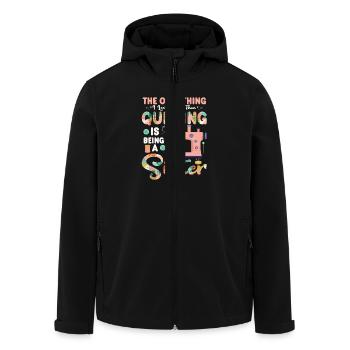The Only Thing I Love More Than Quilting Is Being - Recycelte Männer Softshell-Jacke von Stanley/Stella - Schwarz - Vorne - AI Model Male 185 light (185cm)