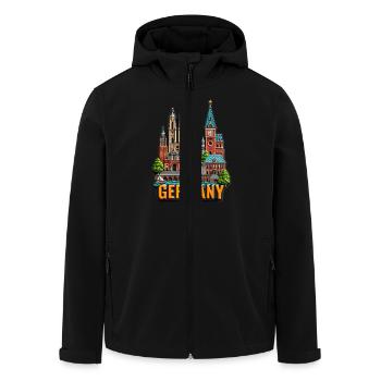 Schöne Ansichten Von Deutschland Alte Stadt - Recycelte Männer Softshell-Jacke von Stanley/Stella - Schwarz - Vorne - AI Model Male 185 light (185cm)