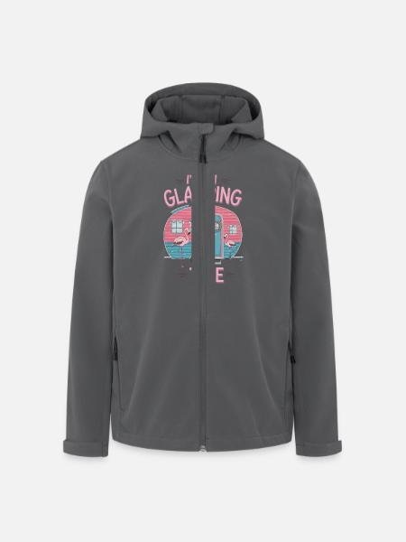 Je suis en camping glamping - Veste softshell homme en polyester recyclé Stanley/Stella - noir