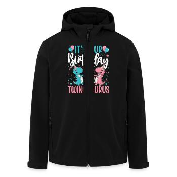 Twinosaurus Dino Birthday - Men’s Recycled Softshell Jacket by Stanley/Stella - black - Front - AI Model Male 185 light (185cm)