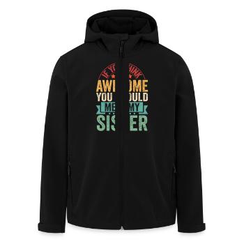 If you like me, meet my sister - Men’s Recycled Softshell Jacket by Stanley/Stella - black - Front - AI Model Male 185 light (185cm)