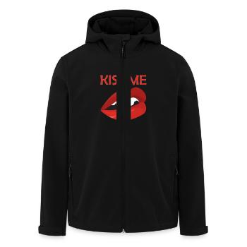 Kiss me Kussmund - Recycelte Männer Softshell-Jacke von Stanley/Stella - Schwarz - Vorne - AI Model Male 185 light (185cm)