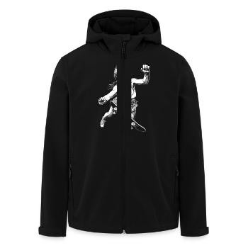 Skater in Fall – Dedication & Hardness Shirt - Men’s Recycled Softshell Jacket by Stanley/Stella - black - Front - AI Model Male 185 light (185cm)