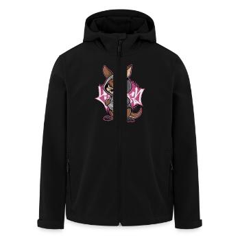Känguru Streetart Graffiti Urban Style mit Hoodie - Recycelte Männer Softshell-Jacke von Stanley/Stella - Schwarz - Vorne - AI Model Male 185 light (185cm)