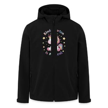 Kindergarten Ist Magisch Mit Einhorn Und Sternen - Recycelte Männer Softshell-Jacke von Stanley/Stella - Schwarz - Vorne - AI Model Male 185 light (185cm)