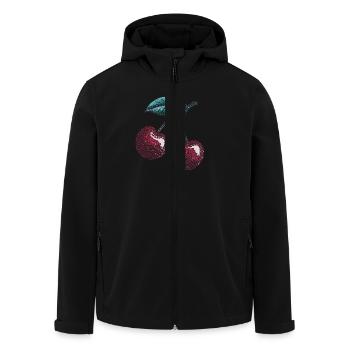 Süße Kirsche mit Glitzernden Blättern Design - Recycelte Männer Softshell-Jacke von Stanley/Stella - Schwarz - Vorne - AI Model Male 185 light (185cm)