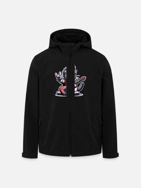 Cat Rock and Roll Guitarist - Men’s Recycled Softshell Jacket by Stanley/Stella - black
