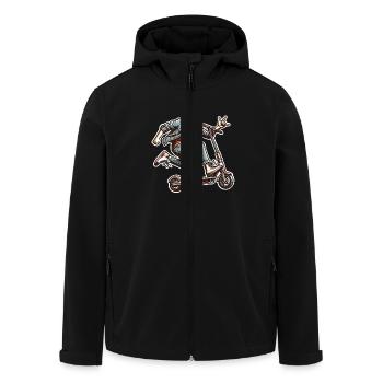 Tretroller E-Scooter E-Roller - Recycelte Männer Softshell-Jacke von Stanley/Stella - Schwarz - Vorne - AI Model Male 185 light (185cm)