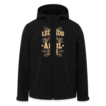 Légende de l’anniversaire d’avril 1996 - Veste softshell homme en polyester recyclé Stanley/Stella - noir - Devant - AI Model Male 185 light (185cm)