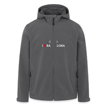 I love Barcelona Cool Heart Flagge Eiffelturm Spaß - Recycelte Männer Softshell-Jacke von Stanley/Stella - Anthrazit - Vorne - AI Model Male 185 light (185cm)