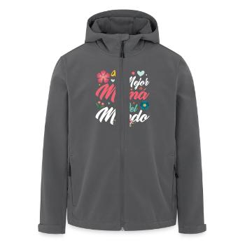 Le meilleur cadeau de maman au monde pour la fête des mères - Veste softshell homme en polyester recyclé Stanley/Stella - charbon - Devant - AI Model Male 185 light (185cm)