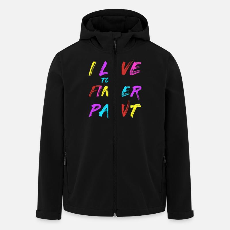 I'M PAINT - I Love to Finger Paint – Fingerfarben - Recycelte Männer Softshell-Jacke von Stanley/Stella - Schwarz