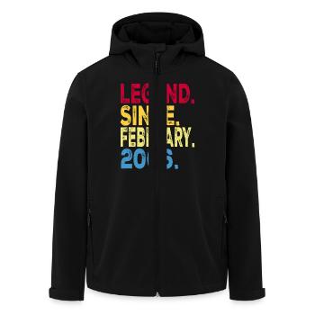 Legend since February 2006 Design For boys , woman - Men’s Recycled Softshell Jacket by Stanley/Stella - black - Front - AI Model Male 185 light (185cm)