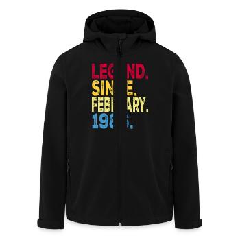 Legend since February 1986 Design For old people, - Men’s Recycled Softshell Jacket by Stanley/Stella - black - Front - AI Model Male 185 light (185cm)