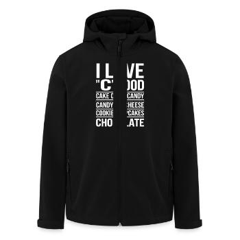 J’adore la nourriture C : gâteaux, chips, bonbons, - Veste softshell homme en polyester recyclé Stanley/Stella - noir - Devant - AI Model Male 185 light (185cm)