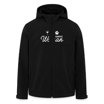 Je suis une femme simple : femme chien, femme chat - Veste softshell homme en polyester recyclé Stanley/Stella - noir - Devant - AI Model Male 185 light (185cm)