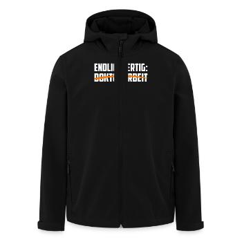 Doktortitel ENDLICH FERTIG DOKTORARBEIT GESCHAFFT - Recycelte Männer Softshell-Jacke von Stanley/Stella - Schwarz - Vorne - AI Model Male 185 light (185cm)