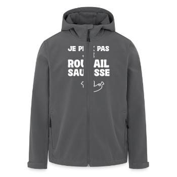 Rougail Saucisse Plat Réunionnais Île Réunion - Veste softshell homme en polyester recyclé Stanley/Stella - charbon - Devant - AI Model Male 185 light (185cm)