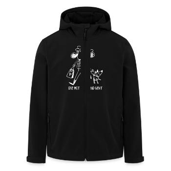 Die mit dem Hund geht - Gassi gehen - Geschenk - Recycelte Männer Softshell-Jacke von Stanley/Stella - Schwarz - Vorne - AI Model Male 185 light (185cm)